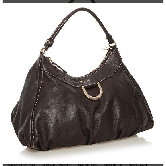 GUCCI EUC GG SIGNATURE LARGE ABBEY HOBO BAG - Picture 1 of 9